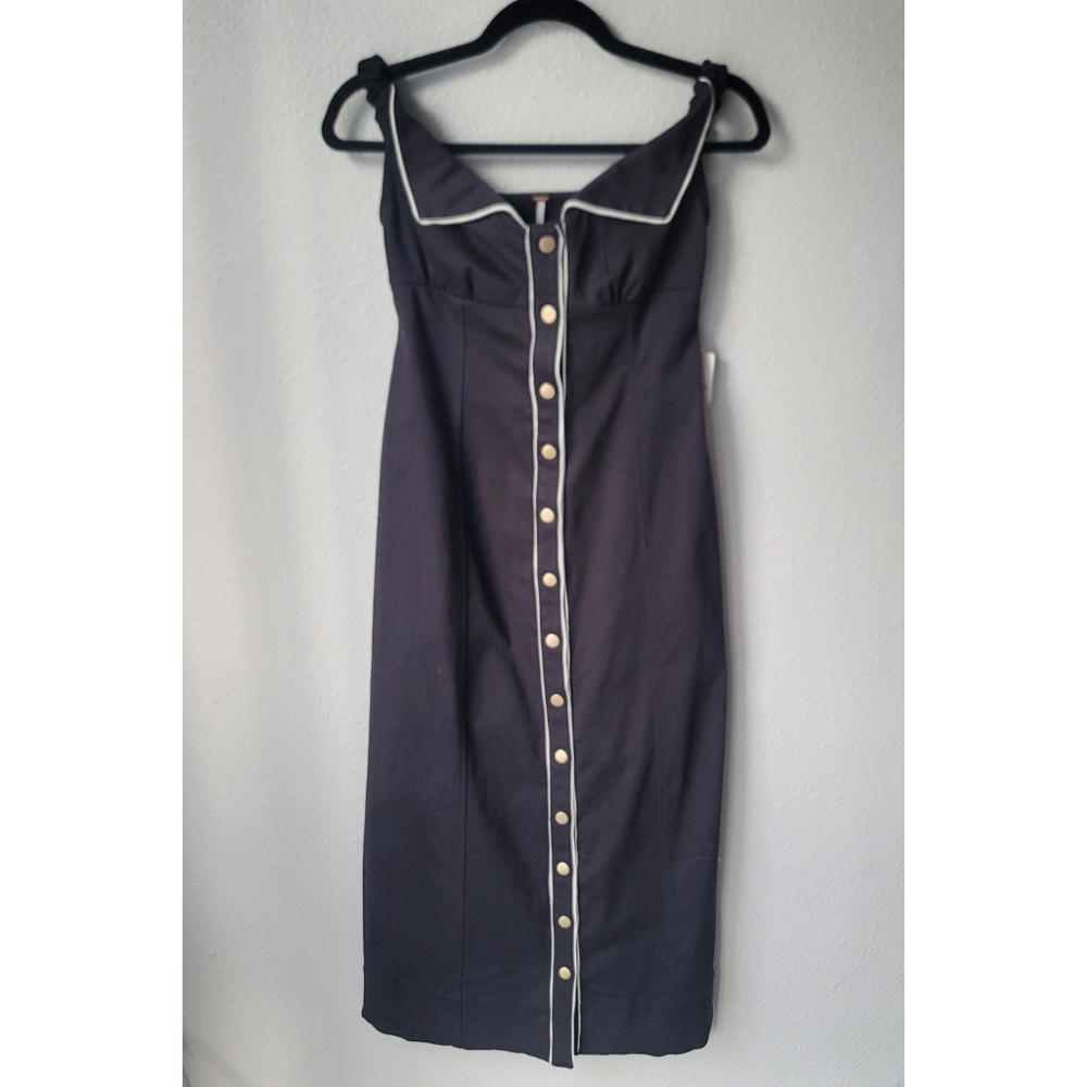 NWT Free Peop Linnea Midi Dress Size XSmall In Black Combo - Picture 5 of 14
